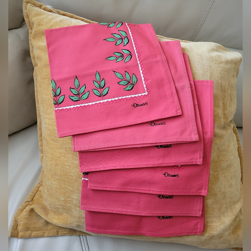 Pink Floral Napkins Set